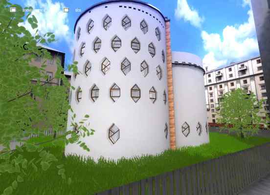 Интерактивный виртуальный 3d тур, Дом Архитектора Мельникова фасад
